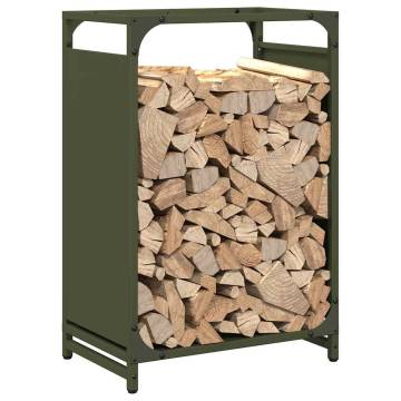 Firewood Rack Olive Green - Sturdy Cold-Rolled Steel 44x28x65 cm