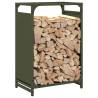 Firewood Rack Olive Green - Sturdy Cold-Rolled Steel 44x28x65 cm