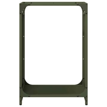 Firewood Rack Olive Green - Sturdy Cold-Rolled Steel 44x28x65 cm