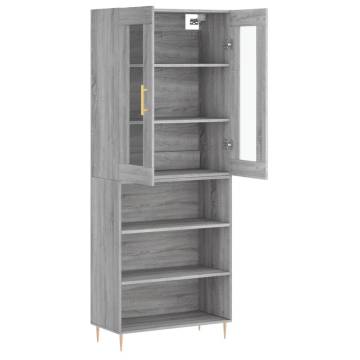 Stylish Highboard Grey Sonoma - 69.5x34x180 cm