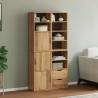  Side Cabinets 4 pcs ODDA 40x24x79 cm Solid Wood Pine Colour natural Quantity in Package 1 Model 8 shelves 2 drawers 