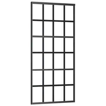 Sliding Door with Black Hardware Set - 90x205 cm ESG Glass