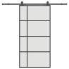 Sliding Door with Hardware Set Black - 102.5x205 cm ESG Glass