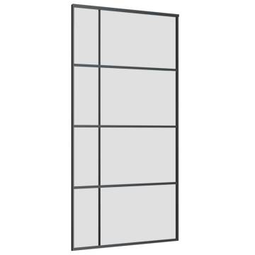 Sliding Door with Hardware Set Black - 102.5x205 cm ESG Glass