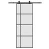 Sliding Door with Hardware Set Black - 76x205 cm ESG Glass