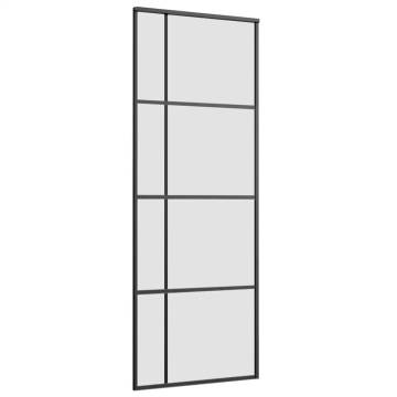 Sliding Door with Hardware Set Black - 76x205 cm ESG Glass