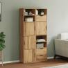  Side Cabinets 4 pcs ODDA 40x24x79 cm Solid Wood Pine Colour natural Quantity in Package 1 Model 5 shelves 3 drawers 