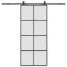 Sliding Door with Hardware Set Black 90x205 cm ESG Glass