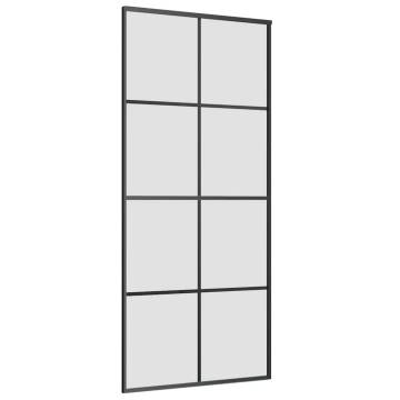 Sliding Door with Hardware Set Black 90x205 cm ESG Glass