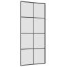 Sliding Door with Hardware Set Black 90x205 cm ESG Glass