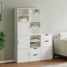  Side Cabinets 5 pcs ODDA White 40x24x79 cm Solid Wood Pine Colour white Quantity in Package 1 Model 8 shelves 4 drawers 