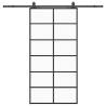 Sliding Door with Hardware Set Black - 102x205 cm ESG Glass