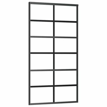 Sliding Door with Hardware Set Black - 102x205 cm ESG Glass