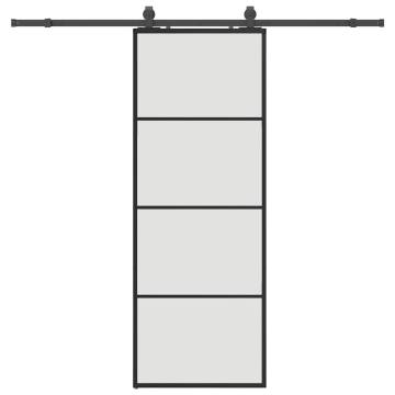 Sliding Door with Hardware Set Black 76x205 cm ESG Glass