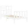 Bed Frame with Headboard White 100x200 cm Solid Wood