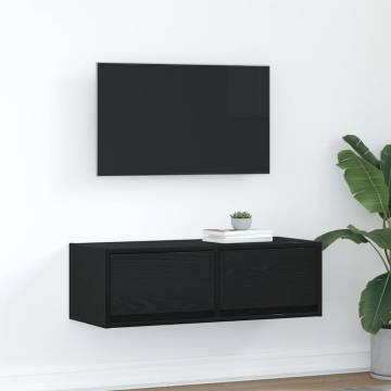 Stylish TV Cabinet Black Oak - Space-Saving Design