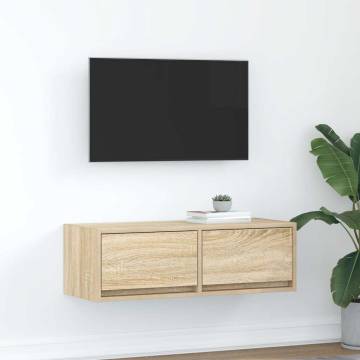 Stylish TV Cabinet in Sonoma Oak - 80x31x25.5 cm