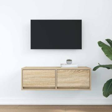 Stylish TV Cabinet in Sonoma Oak - 80x31x25.5 cm