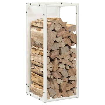 Firewood Rack White 25x25x60 cm | Sturdy Cold-Rolled Steel