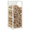 Firewood Rack White 25x25x60 cm | Sturdy Cold-Rolled Steel