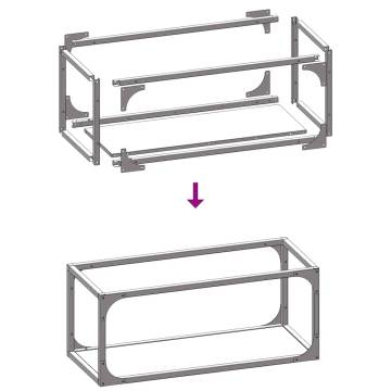 Firewood Rack White 25x25x60 cm | Sturdy Cold-Rolled Steel