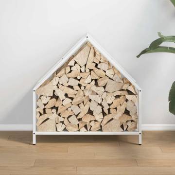 Firewood Rack White 60x25x60 cm - Sturdy Steel Storage