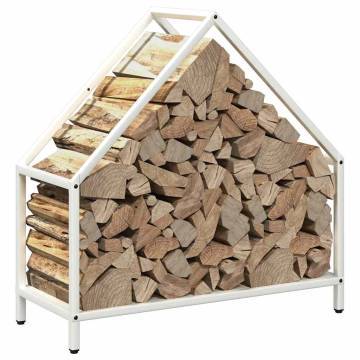 Firewood Rack White 60x25x60 cm - Sturdy Steel Storage