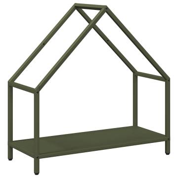 Olive Green Firewood Rack - Durable Cold-Rolled Steel 60x25x60cm