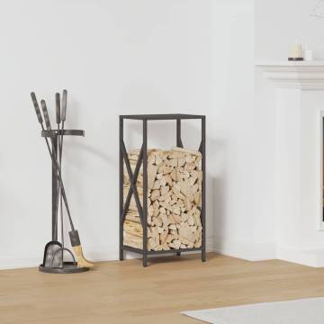 Firewood Rack Black 34x25x70 cm - Sturdy & Stylish Storage