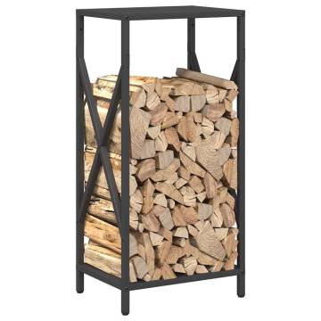 Firewood Rack Black 34x25x70 cm - Sturdy & Stylish Storage