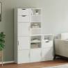  Side Cabinets 5 pcs ODDA White 40x24x79 cm Solid Wood Pine Colour white Quantity in Package 1 Model 7 shelves 3 drawers 