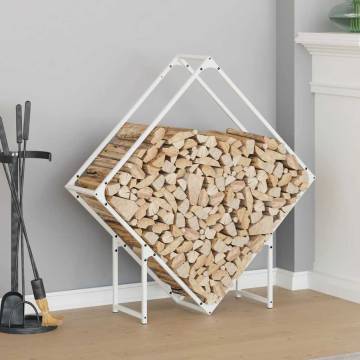 Sturdy White Firewood Rack - 100x25x100 cm Cold-Rolled Steel