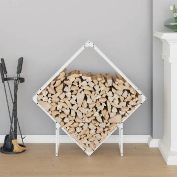 Sturdy White Firewood Rack - 100x25x100 cm Cold-Rolled Steel