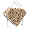 Sturdy White Firewood Rack - 100x25x100 cm Cold-Rolled Steel