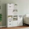  Side Cabinets 5 pcs ODDA White 40x24x79 cm Solid Wood Pine Colour white Quantity in Package 1 Model 5 drawers 9 shelves 