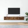 Stylish 2 pcs TV Cabinets in Smoked Oak - Space-Saving Design