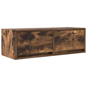 Stylish 2 pcs TV Cabinets in Smoked Oak - Space-Saving Design