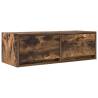 Stylish 2 pcs TV Cabinets in Smoked Oak - Space-Saving Design