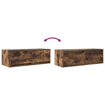 Stylish 2 pcs TV Cabinets in Smoked Oak - Space-Saving Design