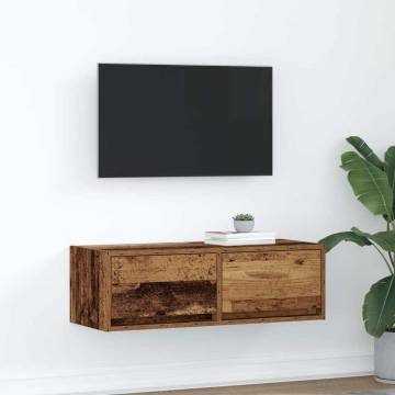 TV Cabinet Old Wood - Space-Saving Engineered Wood Solution