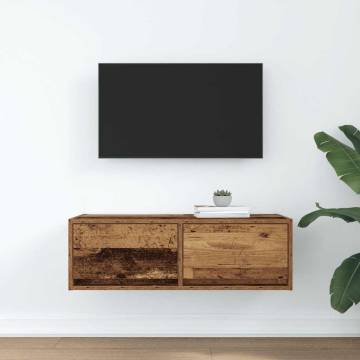 TV Cabinet Old Wood - Space-Saving Engineered Wood Solution