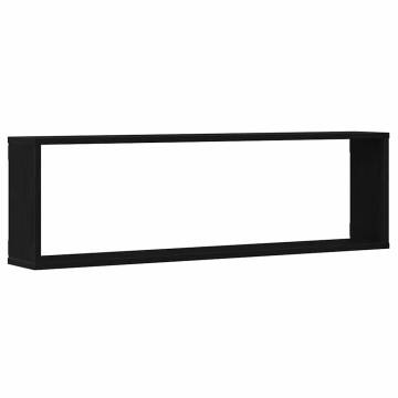 Wall Cube Shelves - Black Oak - 2 pcs - 100x15x30 cm