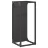 Sturdy Black Firewood Rack - Cold-Rolled Steel 25x25x60 cm