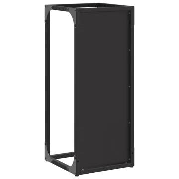 Sturdy Black Firewood Rack - Cold-Rolled Steel 25x25x60 cm