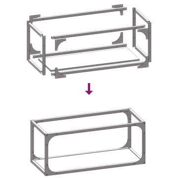 Sturdy Black Firewood Rack - Cold-Rolled Steel 25x25x60 cm