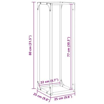 Firewood Rack Anthracite 25x25x80 cm - Sturdy Steel Storage