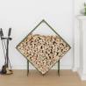 Olive Green Firewood Rack - Sturdy Cold-Rolled Steel 100x25x100 cm