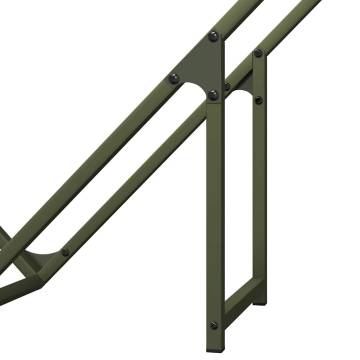 Olive Green Firewood Rack - Sturdy Cold-Rolled Steel 100x25x100 cm