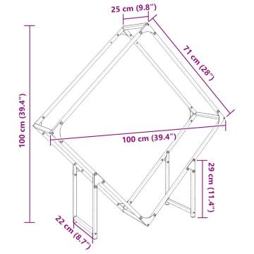 Olive Green Firewood Rack - Sturdy Cold-Rolled Steel 100x25x100 cm