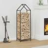  Firewood Rack Black 40x25x120 cm Cold-rolled steel Size 40 x 25 x 120 cm Colour black 